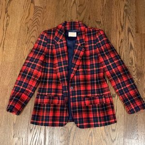 100% virgin wool Pendleton Plaid Blazer